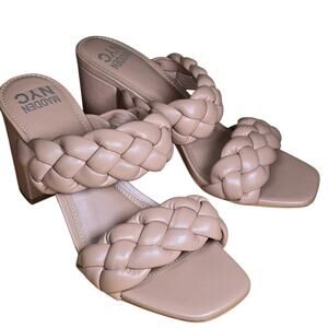 Womens Madden NYC Braided Heel Blush Sandals Size 8 Pink 3.5" Heels
Excellent